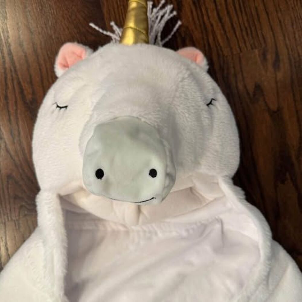 Plush wearable unicorn blanket